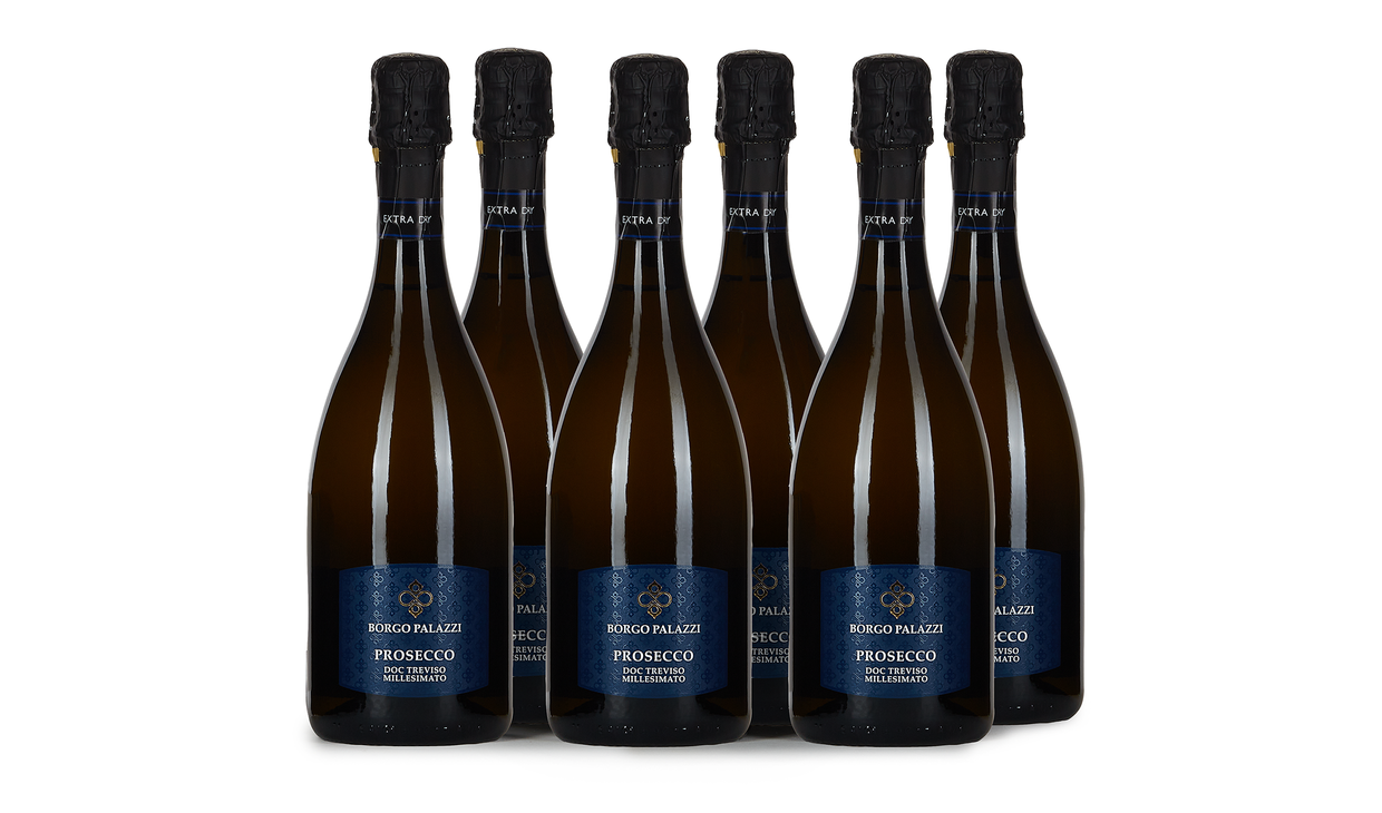 Cвой ящик просекко Borgo Palazzi Extra Dry