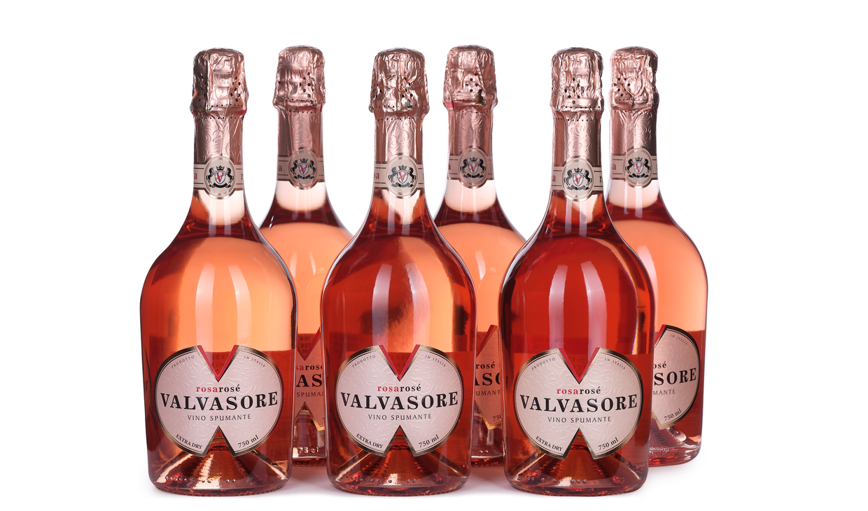 Ящик игристого Valvasore Rosa Rose Extra Dry