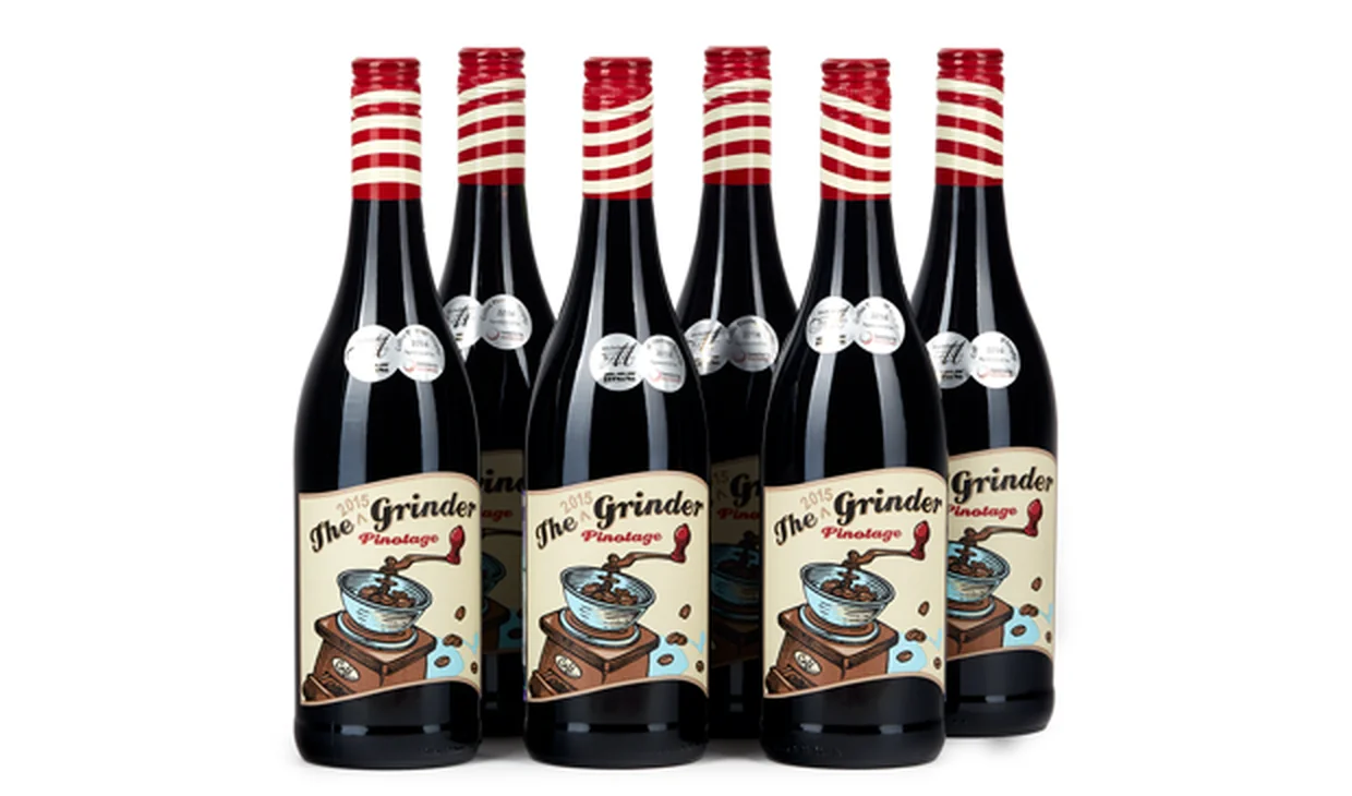 Набор вина - Ящик The Grinder Pinotage, 6 бутылок красного